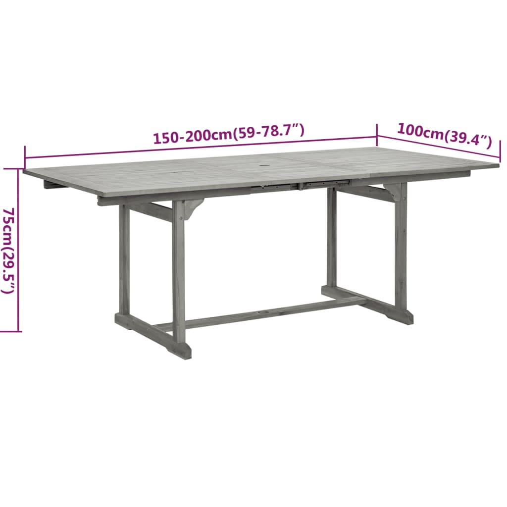 Set da Pranzo per Giardino 5 pz in Legno Massello di Acacia
